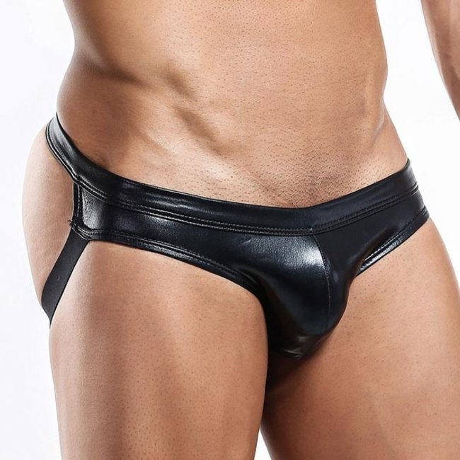 Latex look black jockstraps - Menwantmore