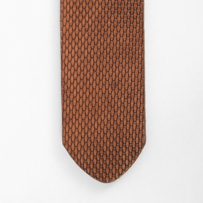Velez leather belt engraved cognac