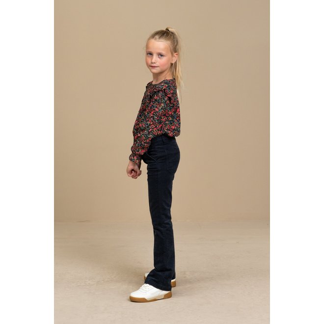 Velvet flared broek