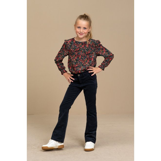 Velvet flared broek