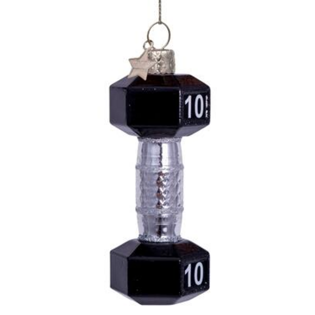 Vondels Ornament glass silver/black dumbbel