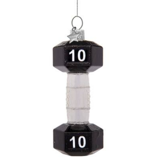 Vondels Ornament glass silver/black dumbbel