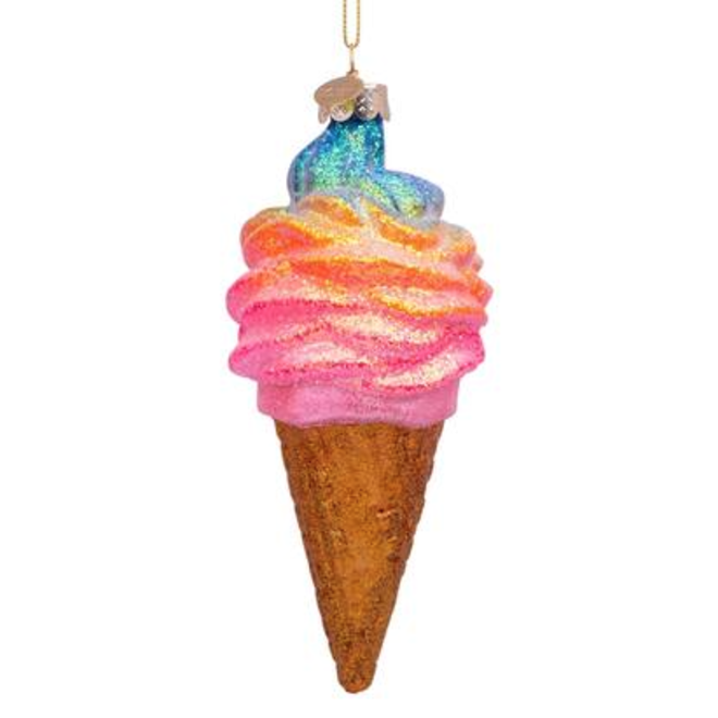 Ornament glass rainbow ice cream