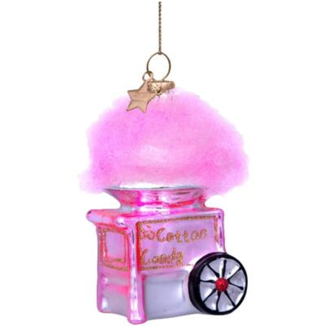 Ornament glass pink cotton candy machine