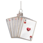 Ornament glass white matt playing cards