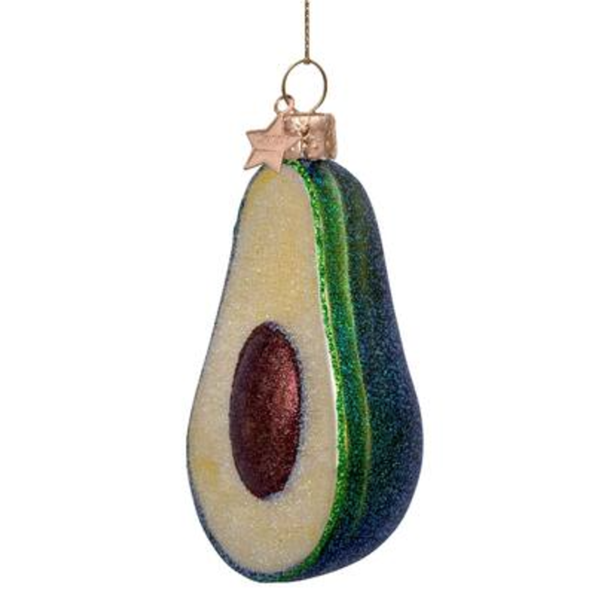 Ornament glass green avocado