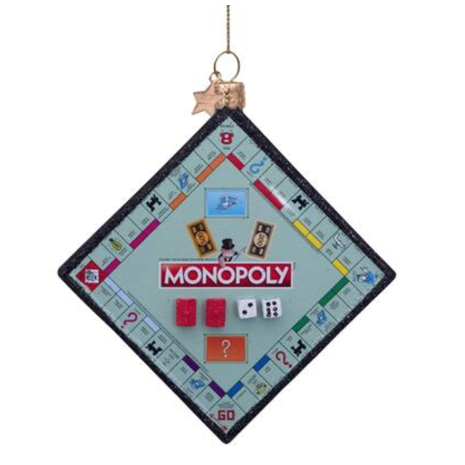 Ornament glass Monopoly playing board