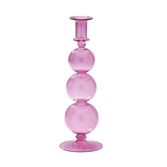 Lavender bubble glass candle holder