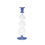 Navy blue bubble glass candle holder