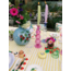 Anna + Nina Navy blue bubble glass candle holder