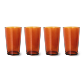 HK Living 70s glassware: tea glasses amber brown (set of 4) AGL4507