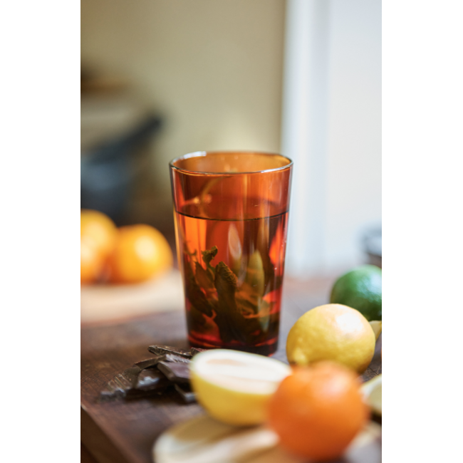 HK Living 70s glassware: tea glasses amber brown (set of 4) AGL4507