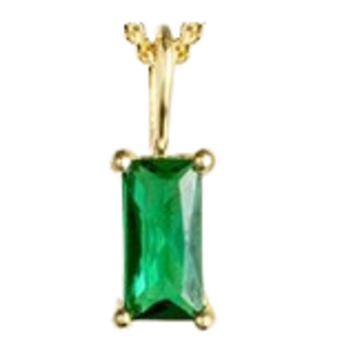 Birthstone baguette pendant plated May