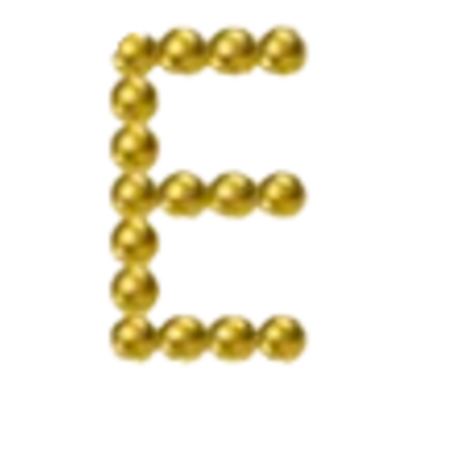 Bubble letter plated E