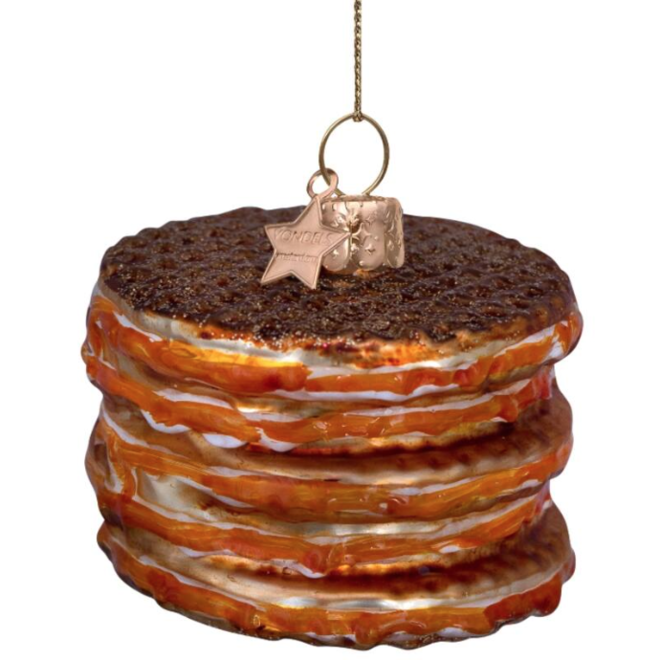 glazen kerstbal stroopwafel