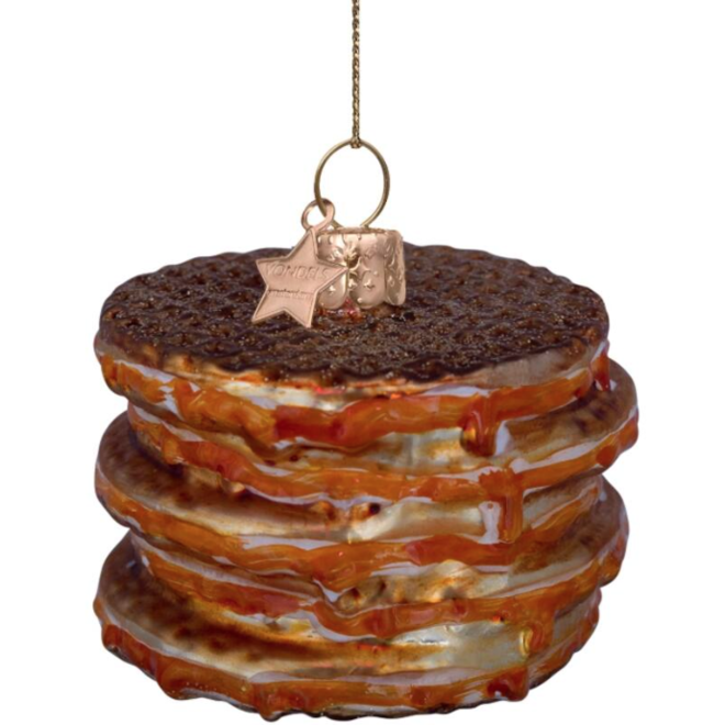 glazen kerstbal stroopwafel