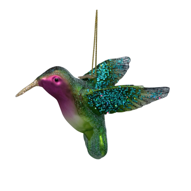 glazen kerstbal kolibries