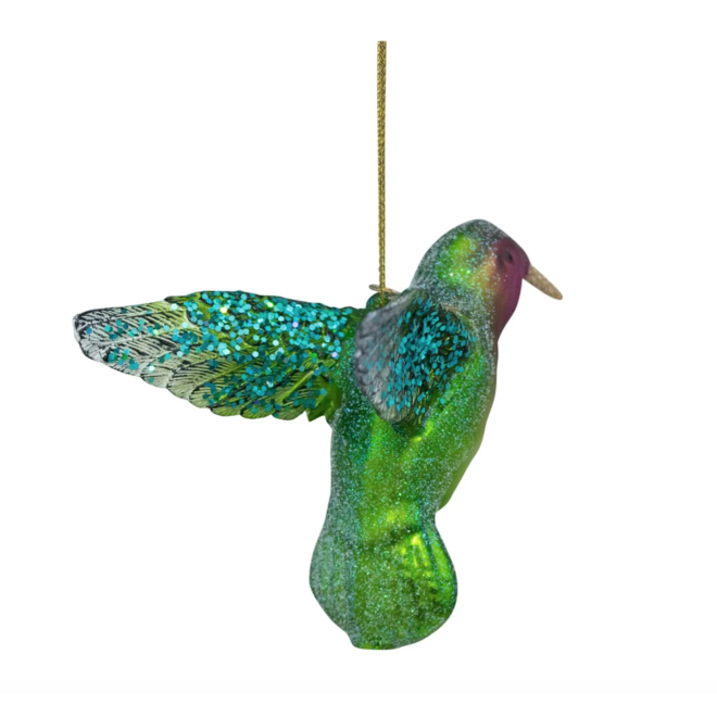 glazen kerstbal kolibries