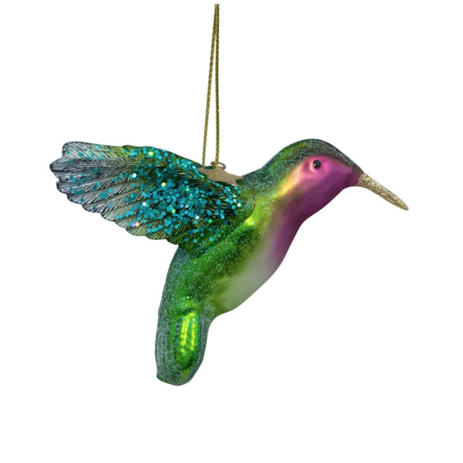 glazen kerstbal kolibries