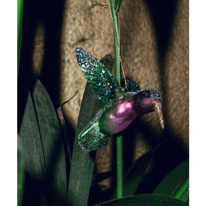 glazen kerstbal kolibries