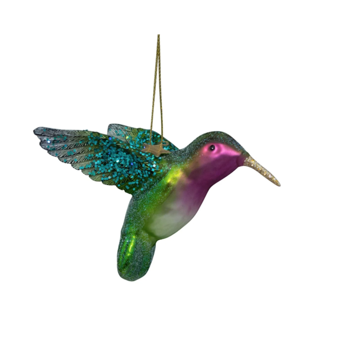 glazen kerstbal kolibries