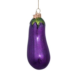 Vondels glazen kerstbal aubergine