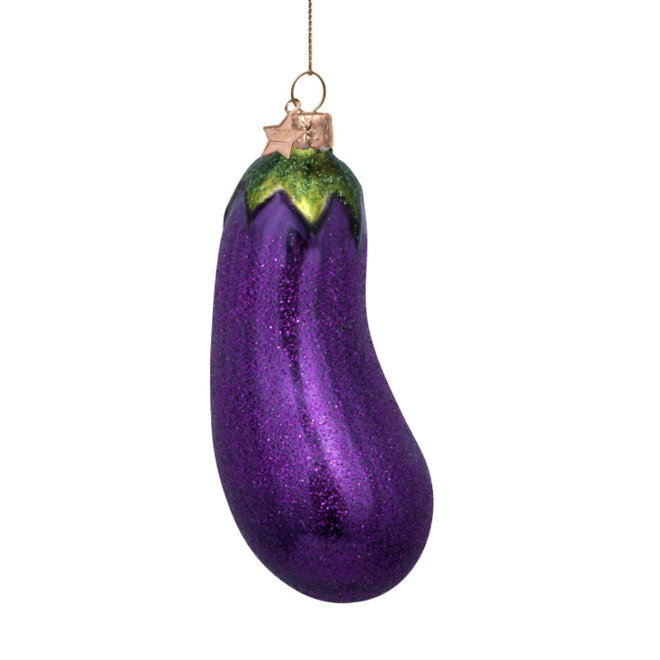 glazen kerstbal aubergine