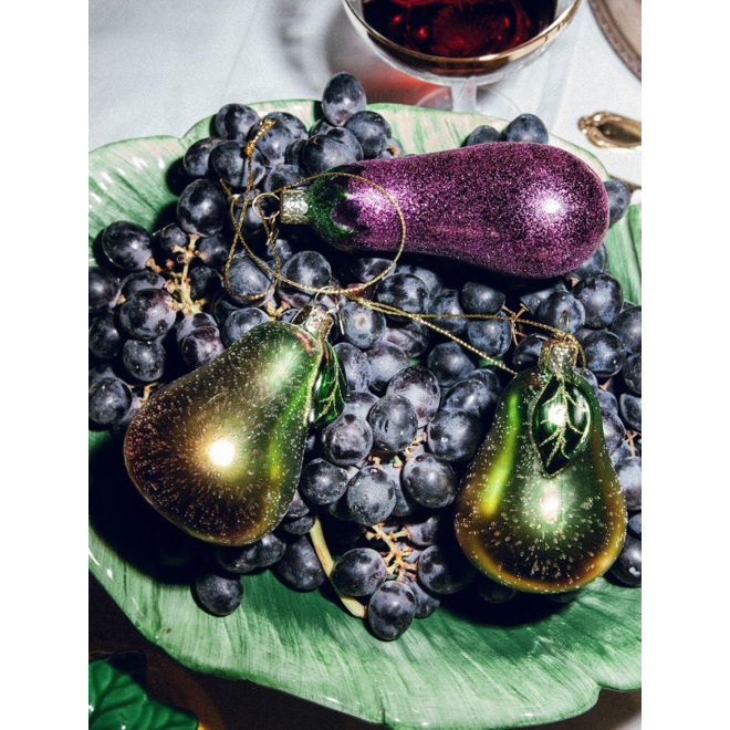 glazen kerstbal aubergine