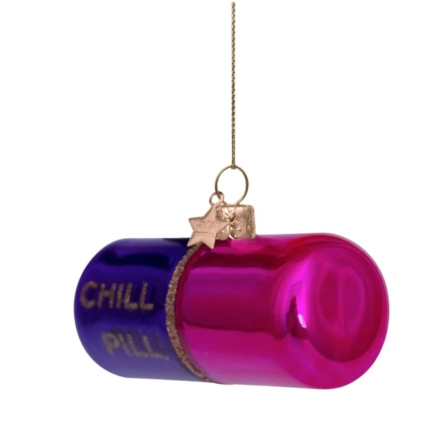 Vondels glazen kerstbal chill pill