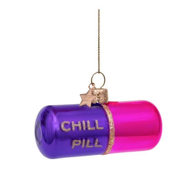 glazen kerstbal chill pill
