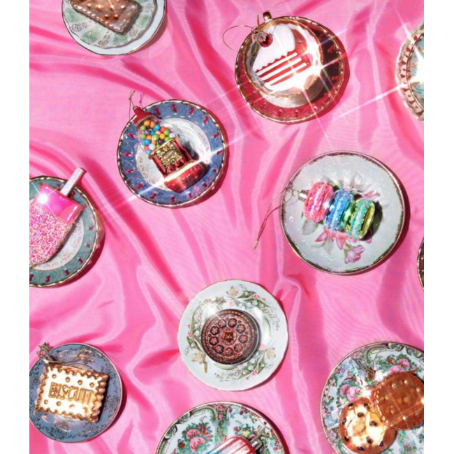 Vondels glazen kerstbal macaron tower