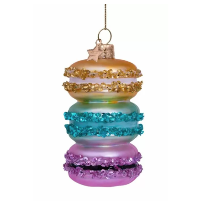 glazen kerstbal macaron tower