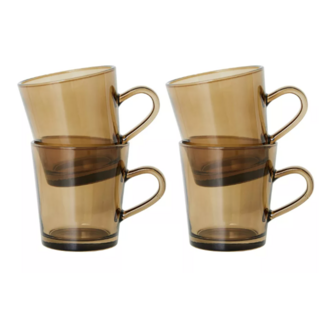 HK Living Coffee cups, set van 4, Mud Brown