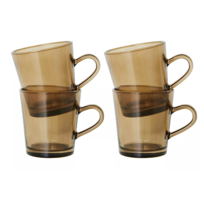 Coffee cups, set van 4, Mud Brown