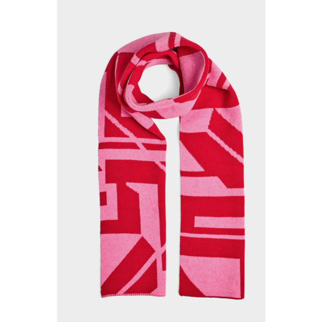 roze met rood sjaal