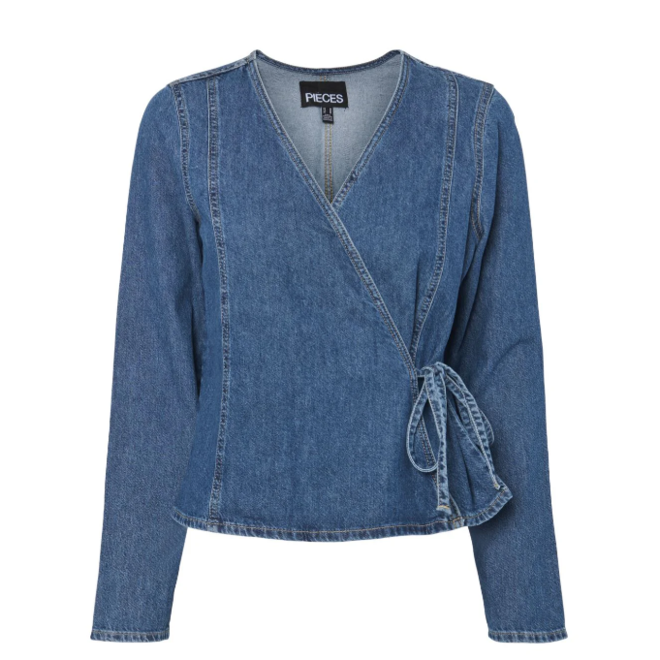 Denim top met strik