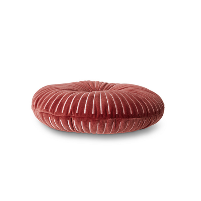 HK Living Round ripple cushion burgundy (35cm)