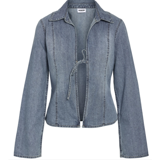 Denim top met strik detail