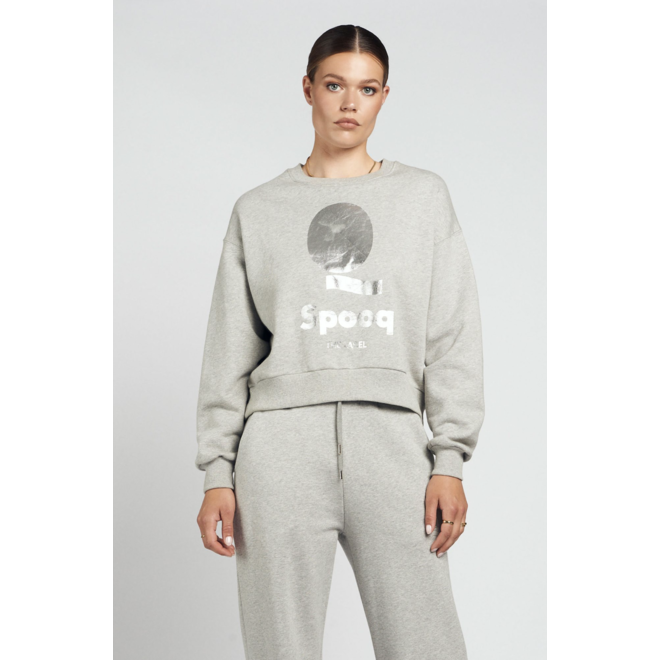Sweatshirt met zilveren opdruk