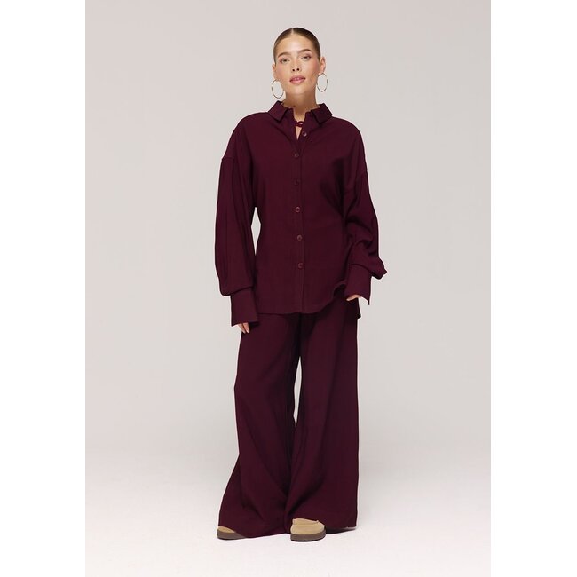 Harper&Yve Bordeaux blouse met strikdetail