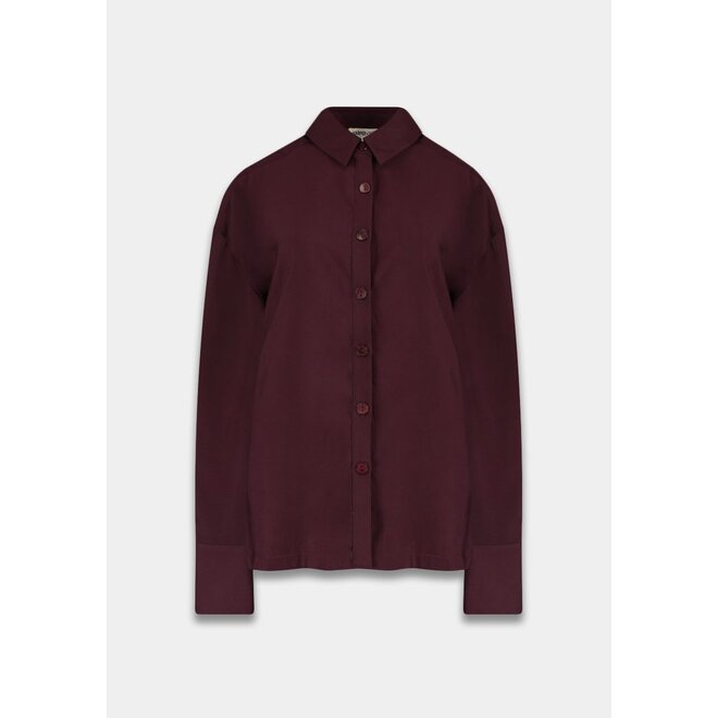 Bordeaux blouse met strikdetail
