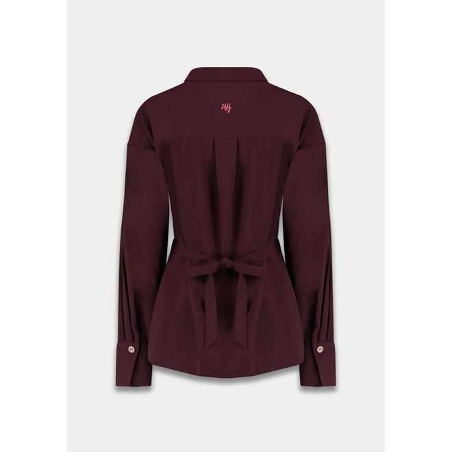 Bordeaux blouse met strikdetail