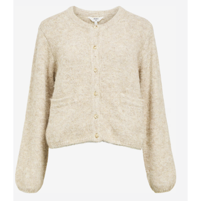 Gebreid vest met gouden knoopjes