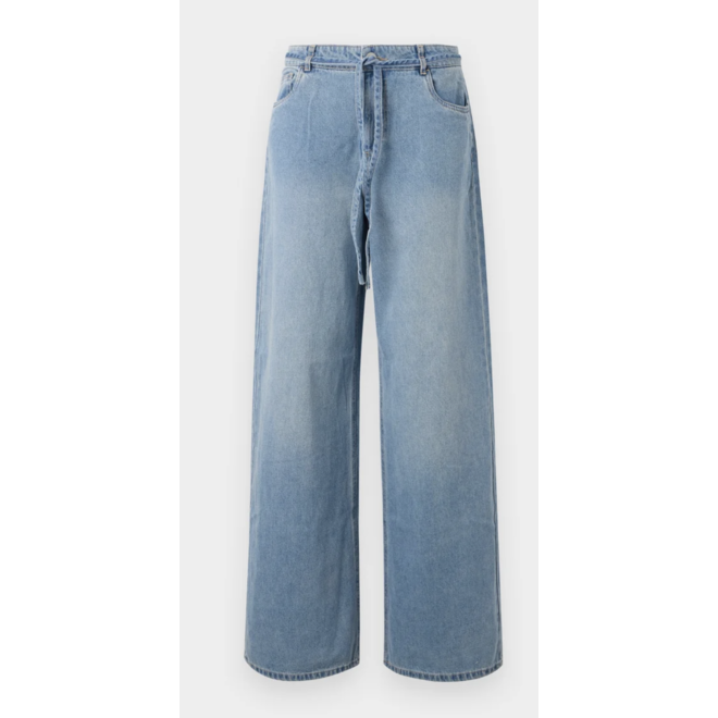 Jeans met strikceintuur