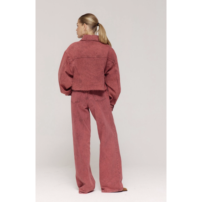 Jeans met rode wassing