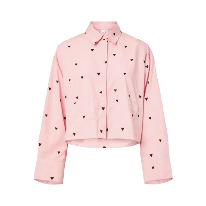 blouse met geborduurde hartjes