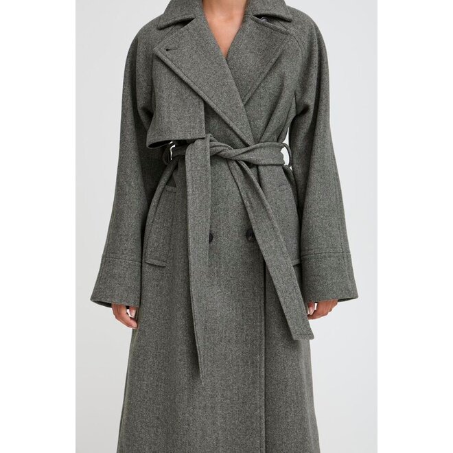 trenchcoat grijs gemeleerd