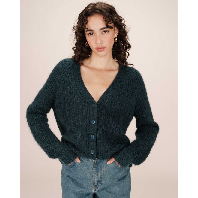 cardigan wolmix petrol