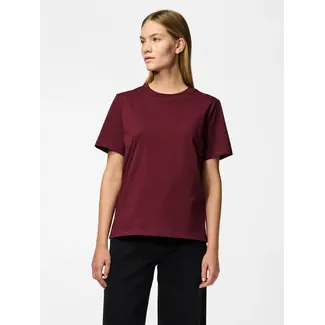 PIECES t-shirt wijnrood