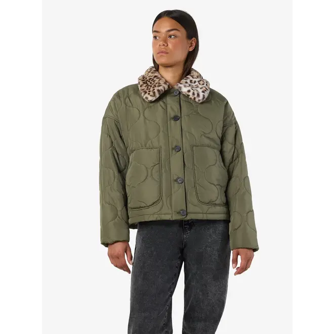 gewatteerd jasje met bontkraag